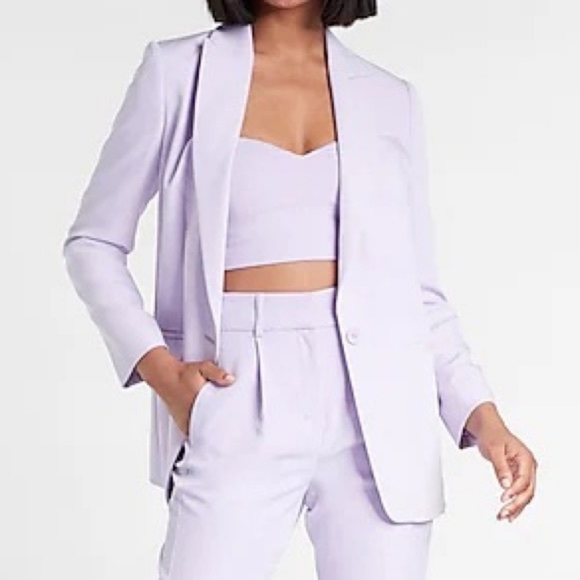 Express one button boyfriend lavander/lilac blazer - Picture 3 of 5